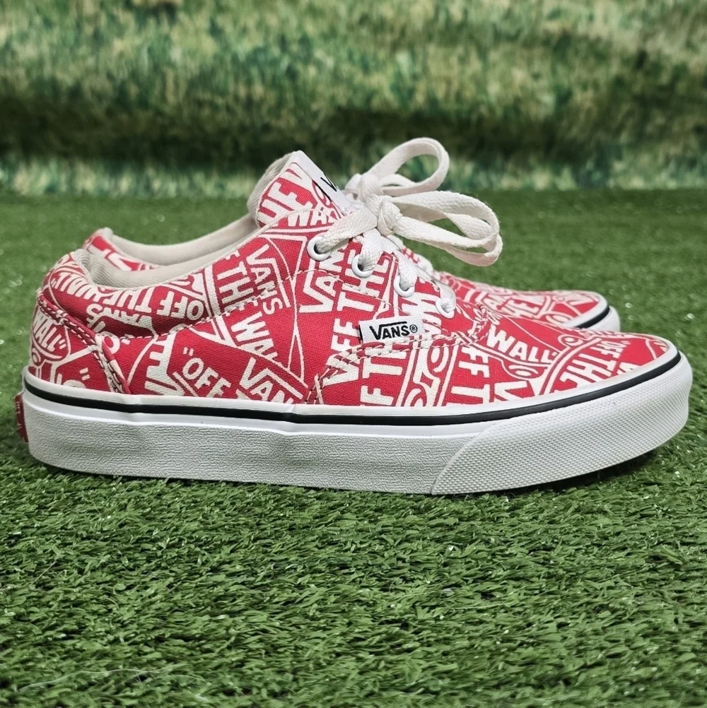 Vans | All Over Logo laced cotton canvas casual skate sneakers \ youth \ unisex